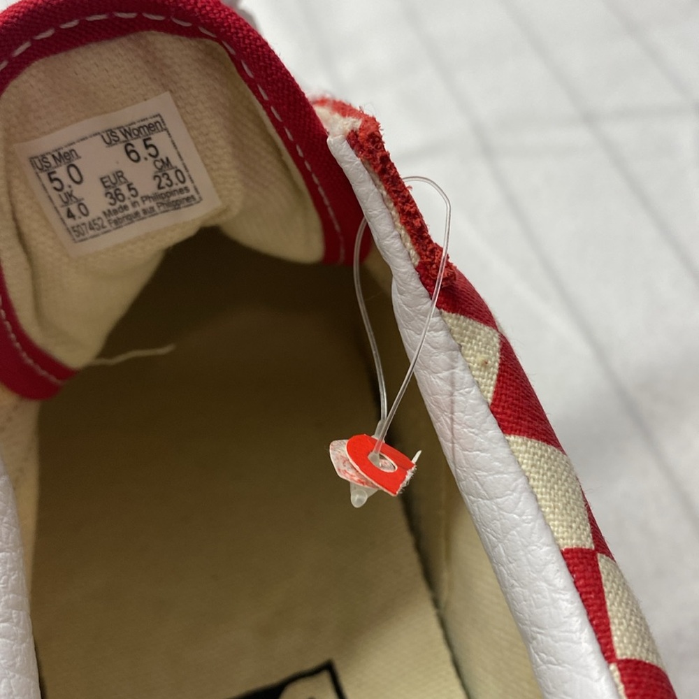 Vans Old Skool Checkerboard‎ Racing Red Checkered Sneakers, Size 5.0 - Picture 9 of 9